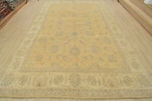 Anatolia Ziegler 10’1” x 14’3” Gold Wool Traditional Hand-Knotted Oriental Rug