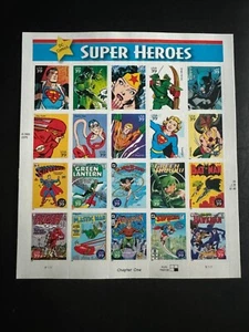 Panel de 20 estampillas de 39¢ de superhéroes de DC Comics Scott #4084 (2006) - Imagen 1 de 1