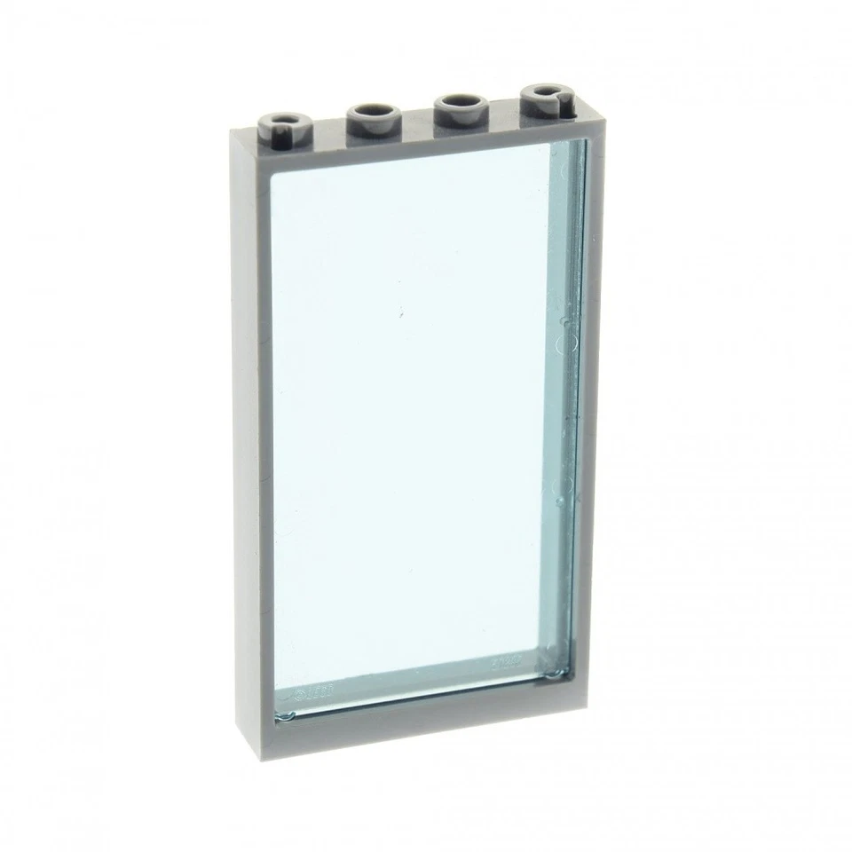 1x Lego Fenster Rahmen 1x4x6 neu-dunkel grau Scheibe hell blau 57895 60596 - Bild 1 von 1