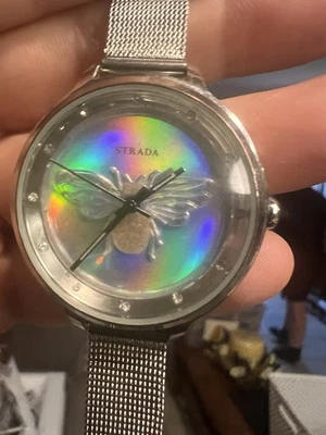 Reloj STRADA BEE Insectos Cristal Austriaco con Caja Acero Inoxidable Tono Plata Foto 1 de 3