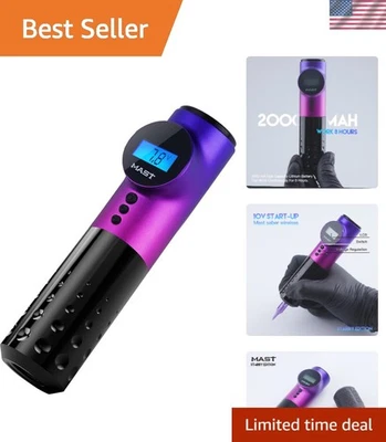 Mcore Powered 无线纹身机 - 3.5 毫米冲程,无缝设计紫色 — 第 1/4 张图片