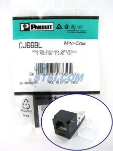 Panduit CJ66BL Cat3 Mini-Com Jack, Negro ~STSI - Imagen 1 de 3