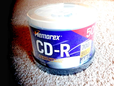 50 pack Memorex Recordable CD-R Media 48x 700mb 80min w/spindle - Factory Sealed - Image 1 of 4