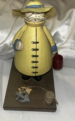 A Special Place 2001 Carved Wooden Fisherman Nautical Folk Art 8” Coastal Decor - Image 1 of 4