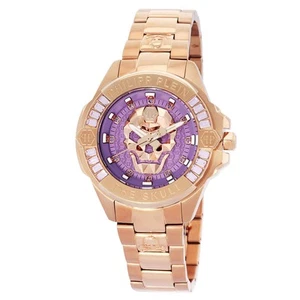 Philipp Plein The Skull Quartz Crystal Lilac Dial Unisex Watch PWNAA0822 - Picture 1 of 4