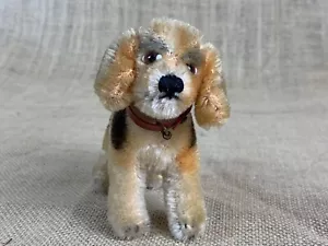 Súper Lindo Vintage 4 x 6 Mohair Beagle Cachorro con Cuello Rojo y Campana - Imagen 1 de 6