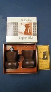 Juego de molino de pimienta Mr. Dudley vintage sin usar con caja y papeles MCM nogal en muy buena condición - Imagen 1 de 10