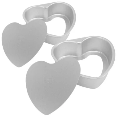 2pcs Kitchen Cake Pan Heart Shaped Cake Tin with Removable Bottom Cake Baking - Bild 1 von 4