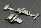 2Pcs 22Mm Silver Deployment Deployant Watch Strap Clasp For Leather Watch Strap