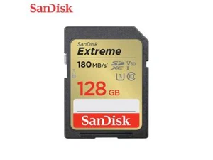 SanDisk 128GB Extreme SDXC UHS-I/U3 Class 10 V30 Memory Card, Speed Up to 180MB/ - Picture 1 of 10