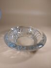 Vintage Kig Indonesia 6" Clear Heavy Glass 4 Slot Ashtray With Embossed Roses