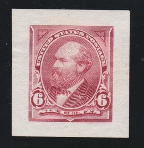 US 256P2 6c Garfield Roosevelt Die Proof XF SCV $250 - Picture 1 of 2