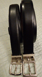 Lot of 2 Boys Medium 26-28 Chaps Reversible Black Brown Faux Leather Belts EUC