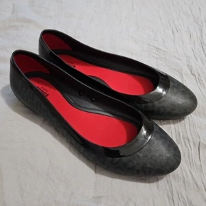 Crocs Womens Lina Ballet Flats Leopard Print Slip On Shoes Black Size 8 - Picture 1 of 9