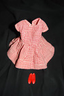 Vintage Barbie Red Checkered Dress  1960'S  Exc. Condition With Original Shoes