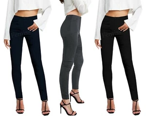 Girls Skinny School Trousers Black Navy Ladies Stretch Women Office Work Pants - Picture 1 of 17