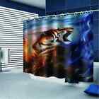 The Wind Fire Tiger 3D Shower Curtain Waterproof Fabric Bathroom Decoration
