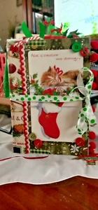VERY PRETTY HANDMADE JUNK JOURNAL CHRISTMAS THEMED - ANTIQUE/VINTAGE EPHEMERA - Picture 1 of 24