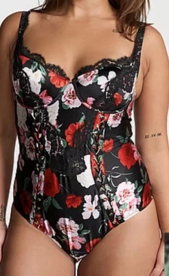 Victoria’s Secret ATELIER Teddy Multicolor Floral Satin Extra Large NWT - Image 1 of 4