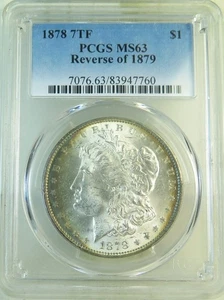 1878 7tf rev'79 Morgan dollar PCGS MS63 *VAM 223 washed out L TOP100* CLC - Picture 1 of 4