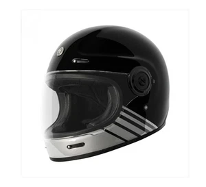 Casco de motocicleta TORC cara completa Newport T1 brillo cromo interruptores negro PUNTO MED - Imagen 1 de 6