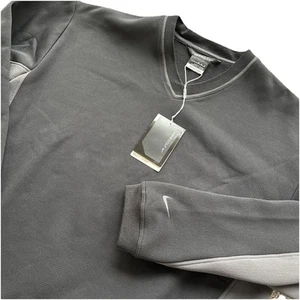 NUEVO Antiguo Stock Y2K Nike Golf Calce Térmico Negro Gris Polar Cuello en V Suéter Para Hombre M - Imagen 1 de 20
