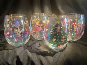 Nutcracker Themed Holiday Stemless Wine Glass Set (BOX 2) - Picture 1 of 9