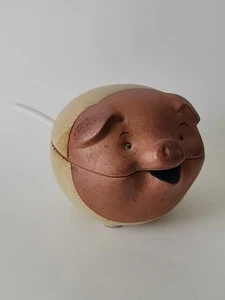 1970s Vintage UCTCI Japan Pig Piglet Redware Pottery Sugar Jam Condiment Bowl - Bild 1 von 16