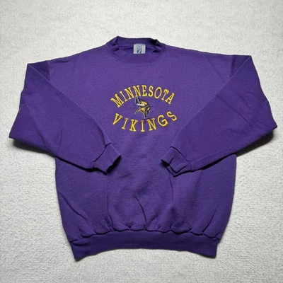 VTG 90s Minnesota Vikings Sweatshirt Pullover NFL Football Purple Men's Size L - Image 1 of 4