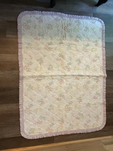 Vintage Quilted Baby Blanket With Kittens - Picture 1 of 6