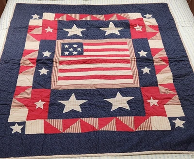 Manta de edredón patriótica rústica bandera americana 59,25" x 47,25" Foto 1 de 4
