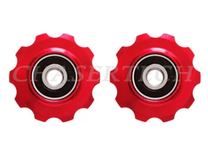 MTB Road Bike Rear Derailleur Jockey Wheel Pulley 10T Red - Picture 1 of 1