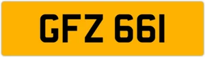 GFZ 661 G 3x3 DATELESS PRIVATE NUMBER PLATE GAZ GAV GEO GUS GUY GRACE GEM GED GS - Picture 1 of 1