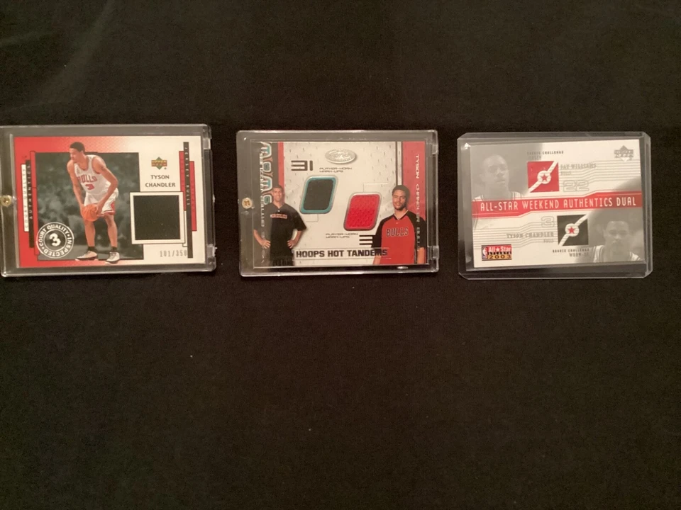 (3) card lot TYSON CHANDLER Hoops Hot Tandems Patch /100 Rookie RC,ALL STAR DUAL - Image 1 of 4