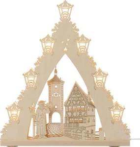 LED Lichterspitze 7 flg. "Rothenburg ob der Tauber" 38,0 x 43,0 x 4,5 cm NEU - Picture 1 of 2