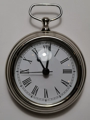 Large pottery barn silver Quartz clock Quartz Roman white dial Cover