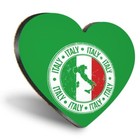 Heart MDF Coasters - Italy Rome Italian Flag Map  #5550