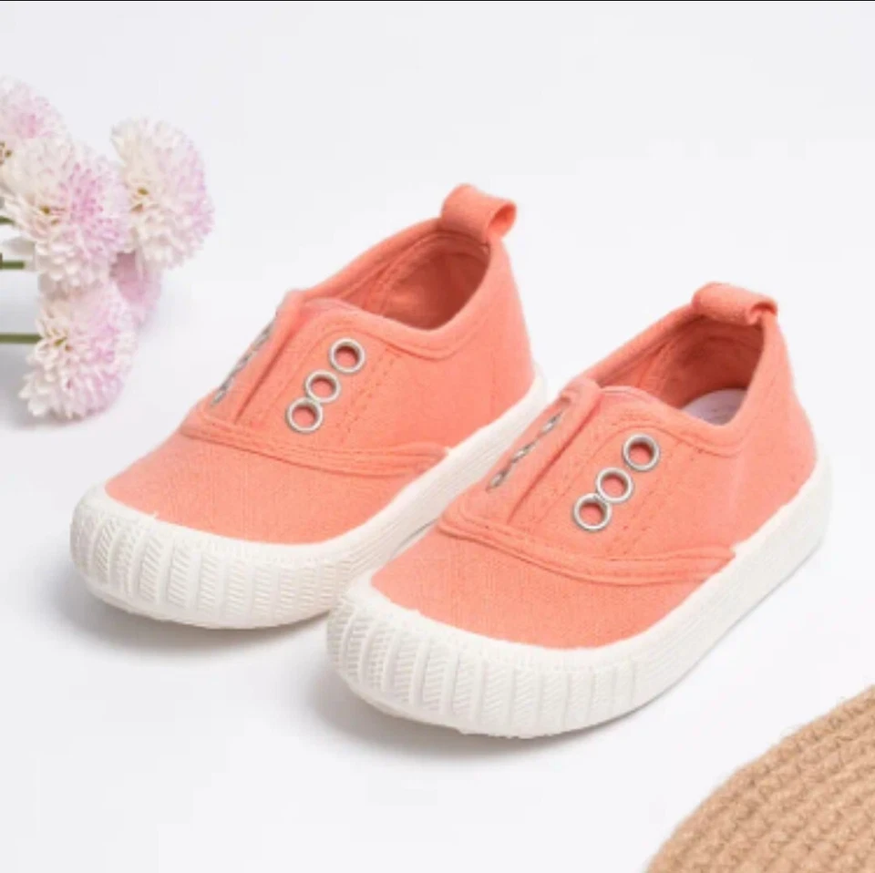 Zapatos escolares sin cordones elegantes y cómodos para niñas pequeñas talla 7,5C mandarina Foto 1 de 1