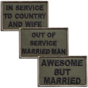 3-Piece OD Funny Patches, Service and Marital Status Patch humorous patches 2x3" - Picture 1 of 18