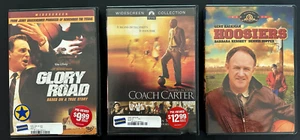 Basketball 3 Movies: DVDS & Cases. Coach Carter, Glory Road & Hoosiers - Picture 1 of 5