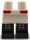 Lego New Minifigure Legs Black Boots Red Coattails Gold Laces Pants