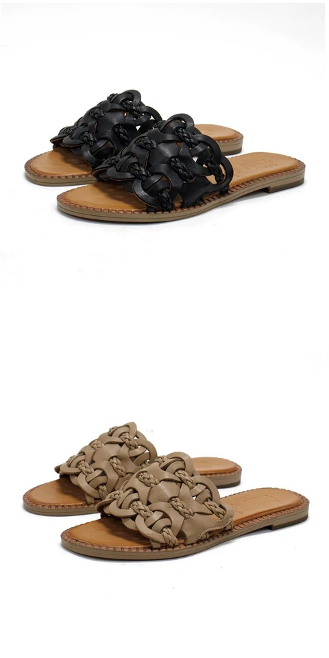 Spring Step Women's Alysia Braided Woven Leather Strap Slide Sandal - Image 1 of 1