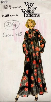 1975 Vintage VOGUE Sewing Pattern B38″ CAFTAN (2364) Vogue 9353 - Image 1 of 3