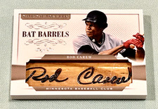 Rod Carew 1 Of 1 2014 Panini National Treasures Bat Barrel Nameplate #1/1 TWINS