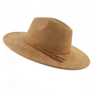 Faux Suede Top Brim Fedora Hat Men Women Autumn Winter Felt Jazz Classic Church - Picture 1 of 18