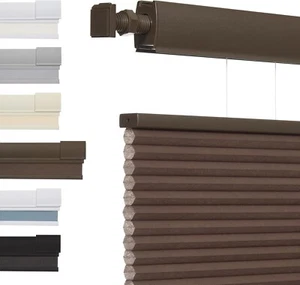 No Drill Top Down Light Filtering Brown Cellular Shade Cordless Honeycomb Blinds - Picture 1 of 16