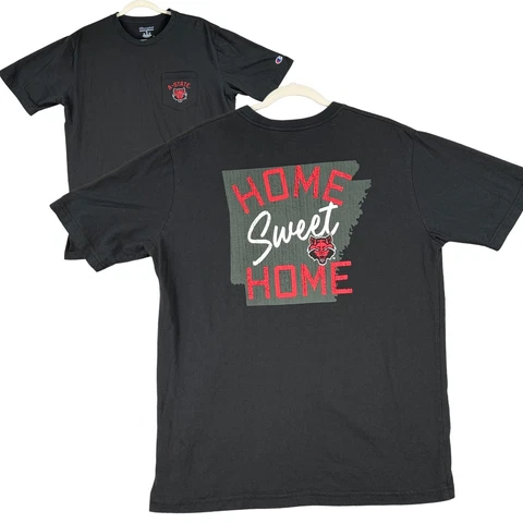Arkansas State Red Wolves Shirt Mens XL Black Champion Athletics Pocket Tee Cover