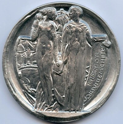 France Grand Prix de Rome Engraving 1935 Tin Art Medal by Jaeger 71mm 160gr !!! - Image 1 of 3