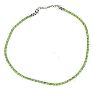 Necklace Braided Leather Apple Green Color 17" to 19" Long in U.S. New B5-B7 - Picture 1 of 1