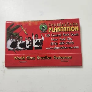 Churrascaria Plantation Matches Matchbook Food Restaurant Collectible Red Nyc - Picture 1 of 3